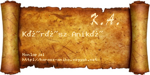 Kárász Anikó névjegykártya